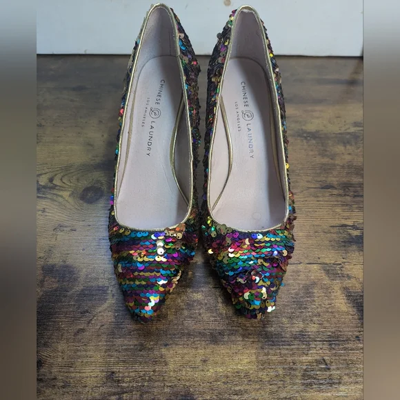 Chinese Laundry Ruthy Sequins Shoes Size 8.5 - Picture 3 of 6